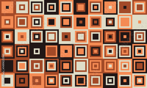 Abstract geometric pattern of nested squares in earthy tones.  Perfect for backgrounds, textiles, or modern design projects.