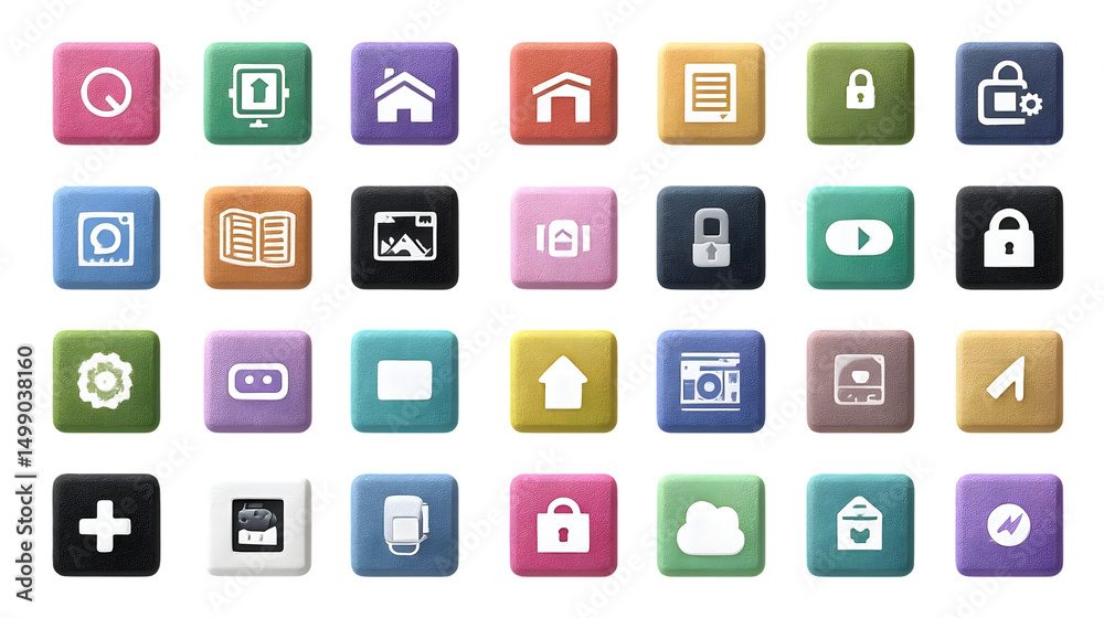 Colorful app icons grid design Colorful app icons grid design