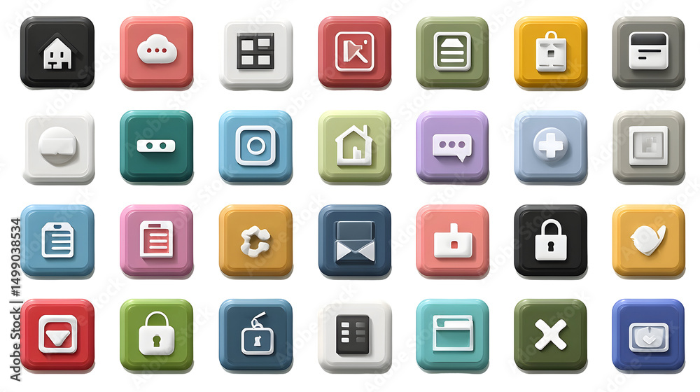 Colorful application icons grid Colorful application icons grid