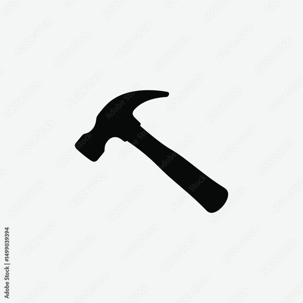 Minimalist Black Hammer Silhouette on White Background – Clean High-Contrast Vector Art for Design and Decor Minimalist Black Hammer Silhouette on White Background – Clean High-Contrast Vector Art for Design and Decor