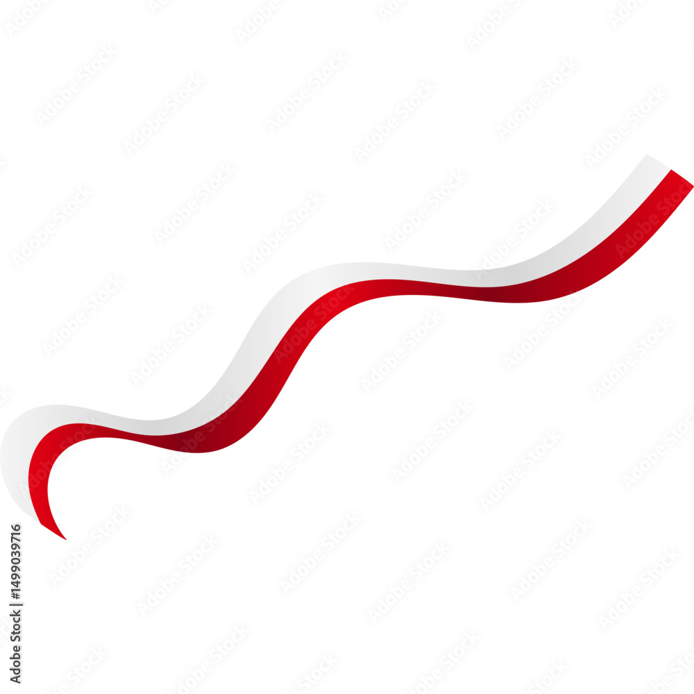 Fototapeta premium Indoesian Flag Ribbon