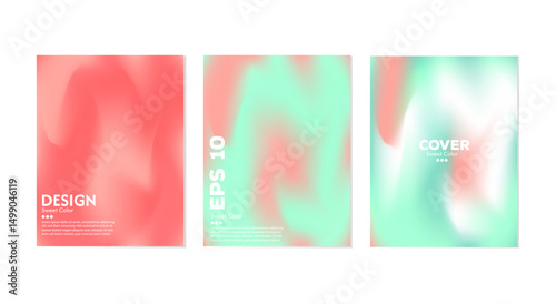 Abstract liquid wave background collection. Gradient colors. Dark and light color merging effect. Modern design template for web cover, ad banner, poster, brochure, flyer.