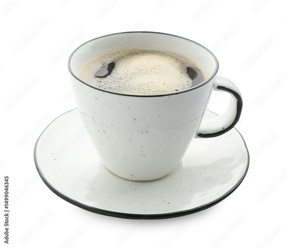 Obraz premium Aromatic coffee in cup isolated on white