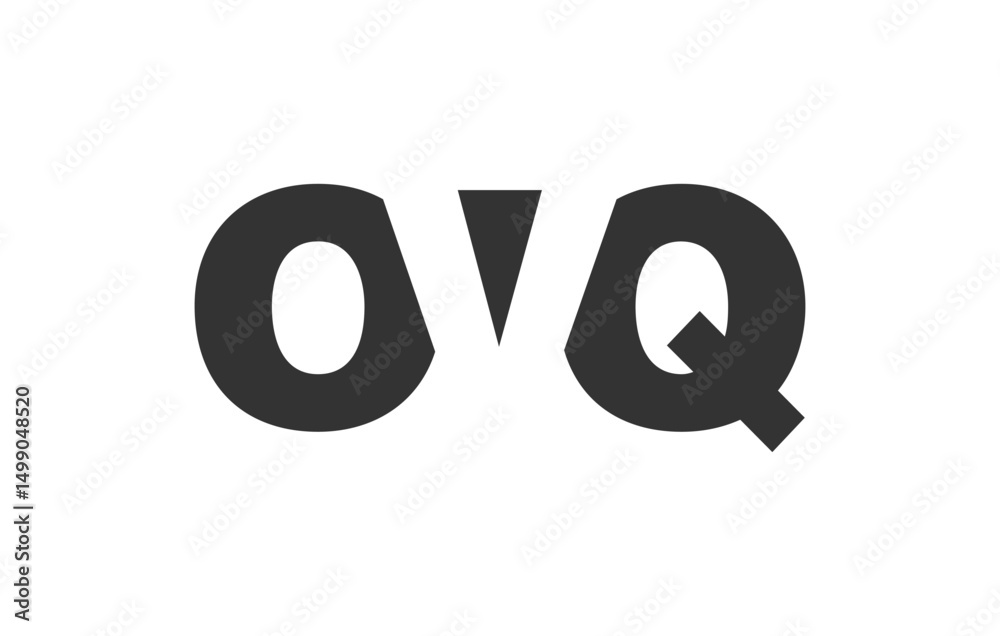 OVQ logo design. Initial letter O V Q bold font style for tech startups, consulting, corporate branding. Creative company name, headlines typography identity, trendy logotype.