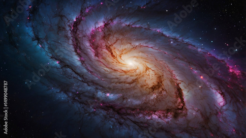 Vibrant Cosmic Nebula in Deep Space – Abstract Sci-Fi Fantasy Background. AI generated