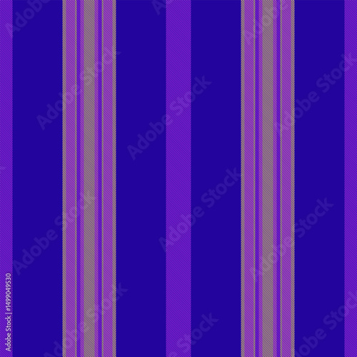 Ceel seamless stripe texture, modern vector pattern vertical. Mttire textile lines fabric background in indigo and purple colors.