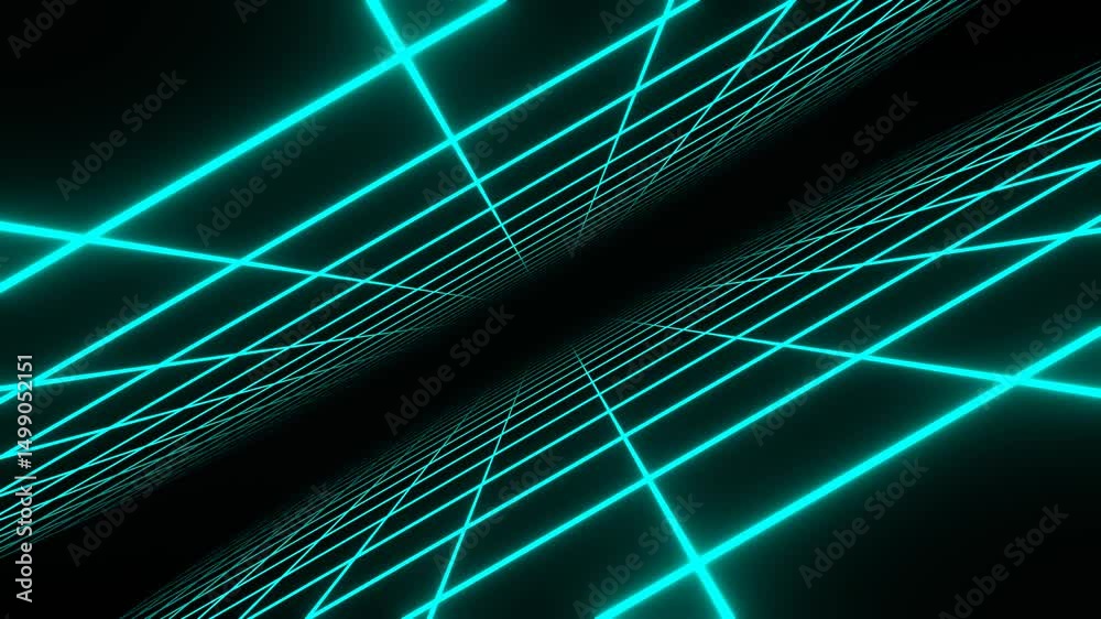 Turquoise Infinite Neon Grid Zone Background VJ Loop in 4K