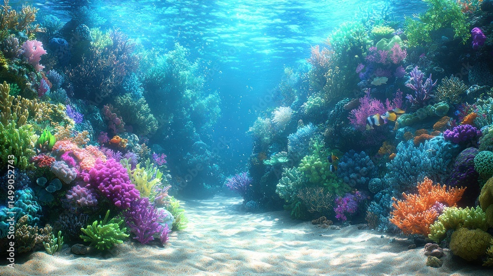 Fototapeta premium Vibrant coral reef underwater scene