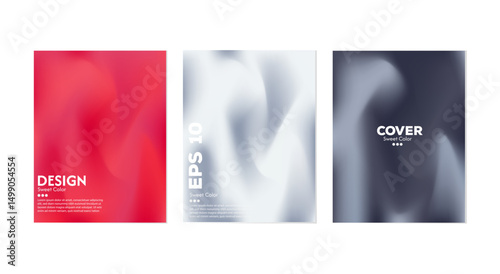 Abstract liquid wave background collection. Gradient colors. Dark and light color merging effect. Modern design template for web cover, ad banner, poster, brochure, flyer.