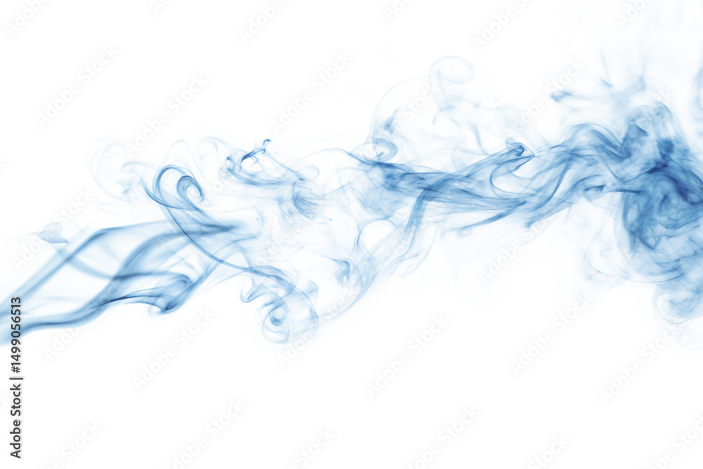 Fototapeta premium Abstract Blue Smoke Swirls on Black Background Artistic Design Element