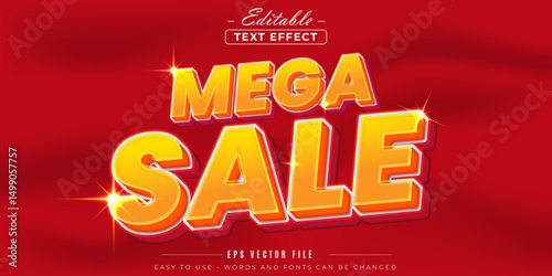 Luxurious mega sale text, editable text effect.