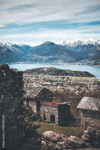 view from the castle above lake como in northern italy