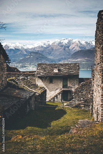 view from the castle above lake como in northern italy