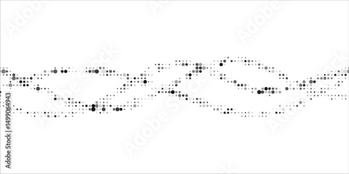 Grey white abstract background with flowing particles. Digital future technology concept. vector eps 10