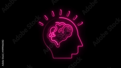 Wallpaper Mural Illuminated brain concept depicting idea and thought process in neon style Torontodigital.ca