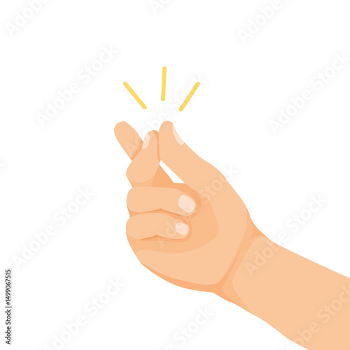 Finger snapping gesture for success, easy and click symbol
