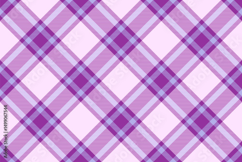 Us texture tartan pattern, italian plaid textile check. Room vector fabric background seamless in light and purple colors.