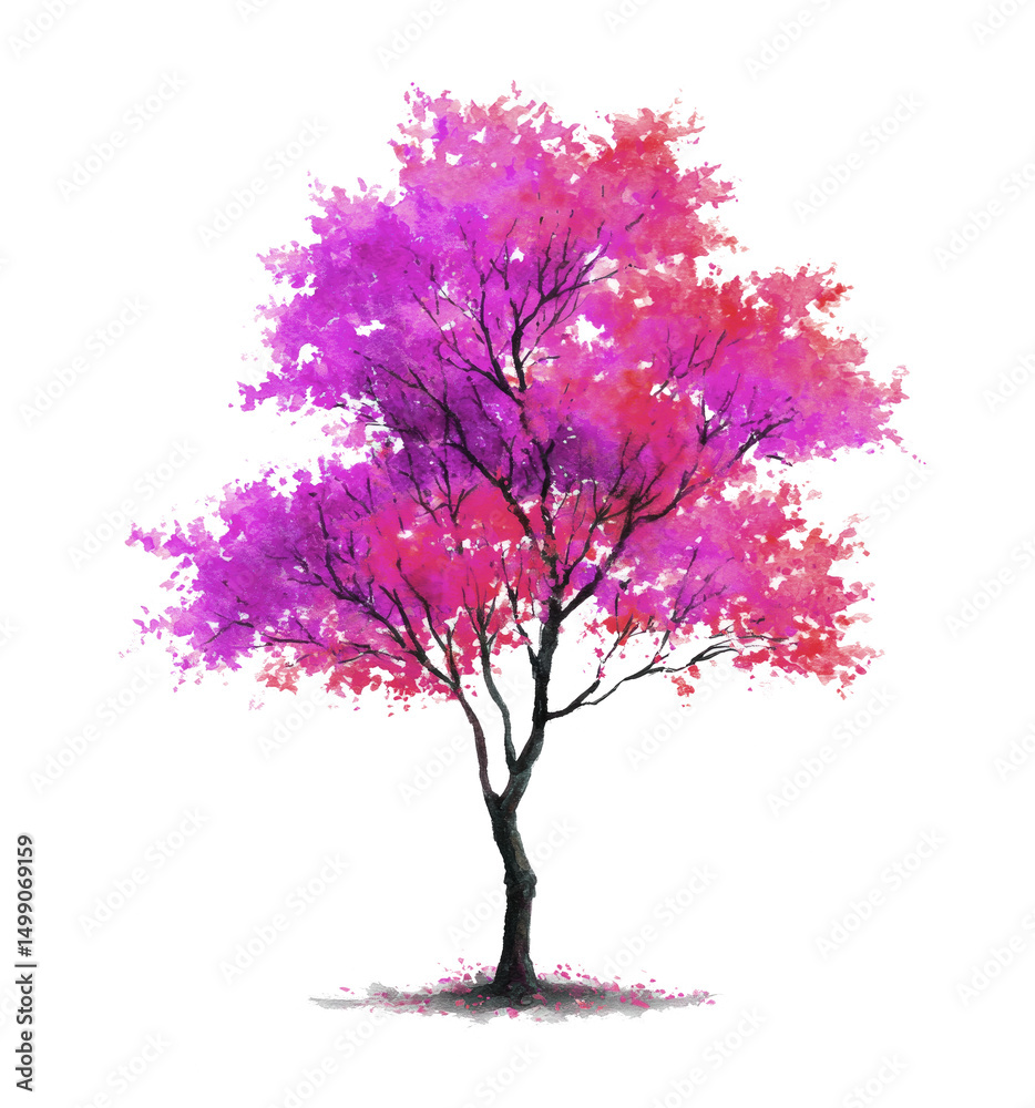 Fototapeta premium pink tree isolated on white