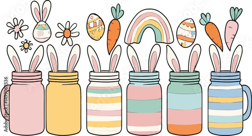 Retro Obsessive Cup Disorder Adobe Illustration – Funny Easter Coffee Sublimation Design