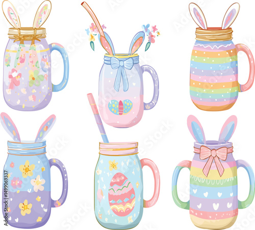 Retro Obsessive Cup Disorder Adobe Illustration – Funny Easter Coffee Sublimation Design