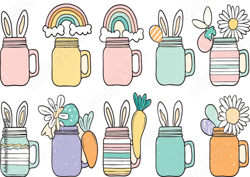 Retro Obsessive Cup Disorder Adobe Illustration – Funny Easter Coffee Sublimation Design