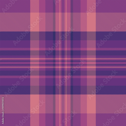 Production vector background plaid, trousers check pattern textile. Performance seamless texture fabric tartan in violet and red colors.