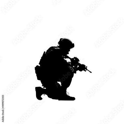 Tactical Soldier Silhouette - 8K Vector Rifleman Icon