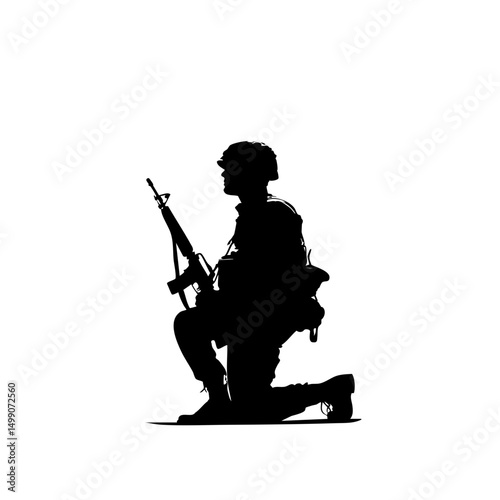 Tactical Soldier Silhouette - 8K Vector Rifleman Icon