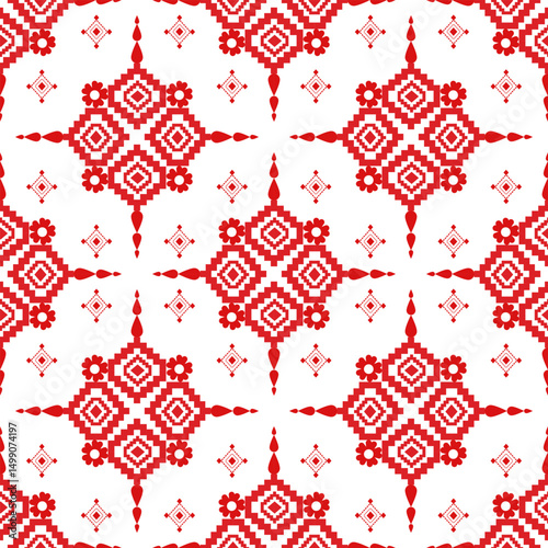 The geometric ethnic pattern of traditional style. Navajo, America Indian patterns. Design for background, wallpaper, clothing, wrapping, Batik, fabric, and prints. Vector illustration.