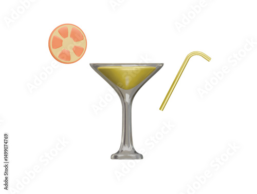welcome juice icon 3d illustration render