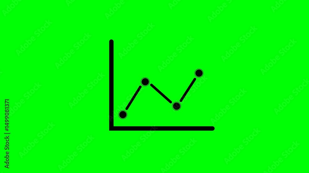 Animated business growth chart concept on green screen ready to chroma key Animated business growth chart concept on green screen ready to chroma key