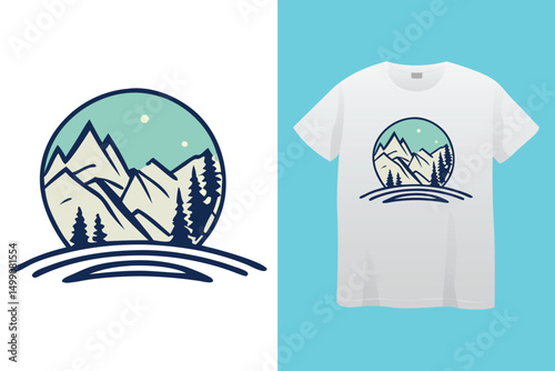 Extreme Snowboarding Vector – Winter Mountain Sports Artwork, Winter Adventure Snowboarding Illustration – Sporty Mountain Scene, Man Snowboarding Downhill – Cold Weather Extreme Sport Vector.