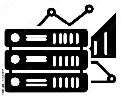 server chart vector silhouette illustration isolated on white background