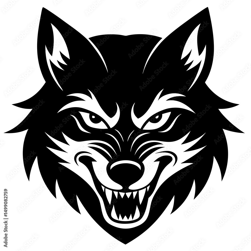 Obraz premium Angry Wolf Head Mascot Vector