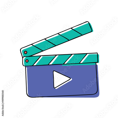 Minimalist movie icon in black and white outline style.