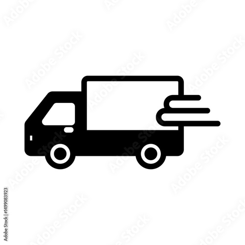 Delivery Truck icon set. Express delivery trucks icons. Fast shipping truck. Logistic trucking sign. Vector illustration.