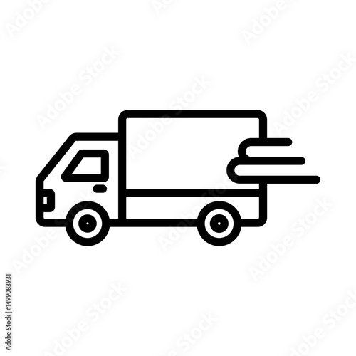 Delivery Truck icon set. Express delivery trucks icons. Fast shipping truck. Logistic trucking sign. Vector illustration.