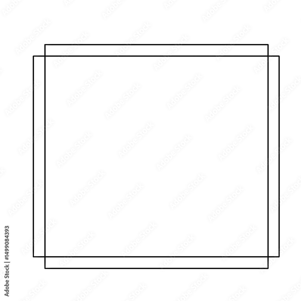 Obraz premium Black thin line square frame element..