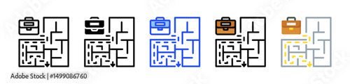Evacuation Plan Icon Collection With Multiple Styles