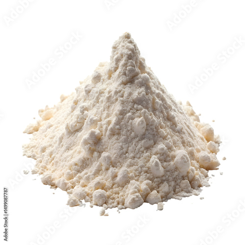 Pile of All-Purpose Flour: A clean pile of all-purpose flour, soft shadows, realistic texture, PNG