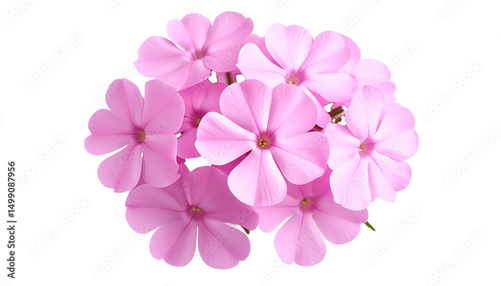 Obraz premium Beautiful pink phlox flowers isolated on transparent background