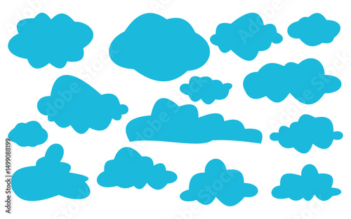 Silhouetted, Cloudscape, Vector, Collection, Black, Clouds, Sky