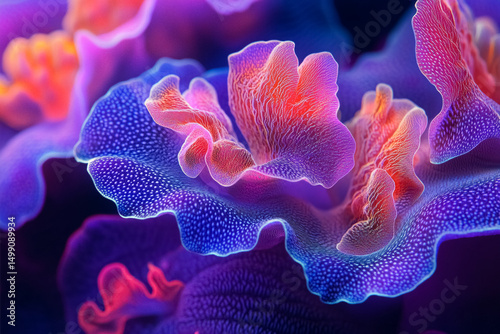 Flower-Like Patterned Coral Resting on Ocean Reef Floor