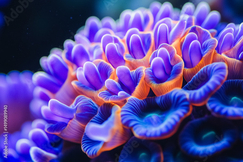 Flower-Like Patterned Coral Resting on Ocean Reef Floor