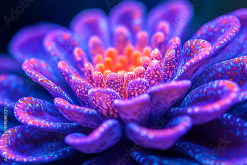 Flower-Like Patterned Coral Resting on Ocean Reef Floor