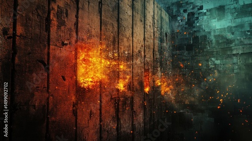 Fiery Concrete Walls