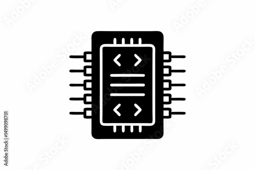 api icon vector silhouette illustration isolated on white background