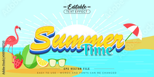 Hot summer time, editable text effect.