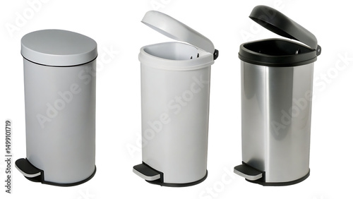 Wallpaper Mural  pedal bins or pedal trash cans, indoor waste disposal containers that have foot pedal mechanism for hands free operation, used in kitchens, bathrooms or offices isolated on white background , PNG  Torontodigital.ca