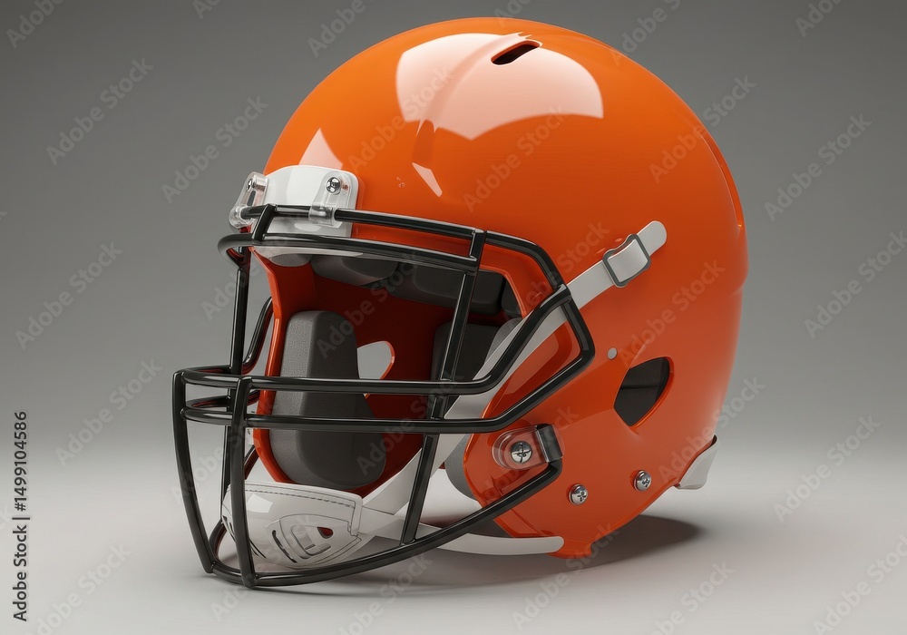 Fototapeta premium Orange football helmet with a black face mask